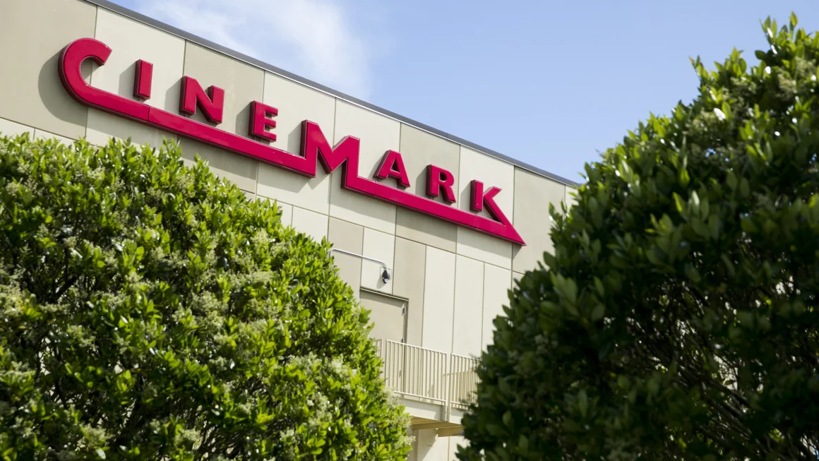 A logo sign outside of a Cinemark movie theater location in Chesapeake, Virginia