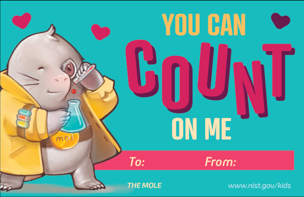 Mole character. Text: You can count on me. To and From lines at bottom.
