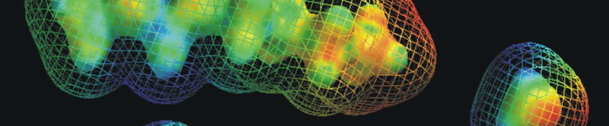 colorful blobs on a black background with colorful netting around it.