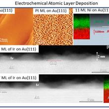 Wet atomic layer deposition by self-terminated electrodeposition of platinum and iridium for their thrifty use in catalysis applications.