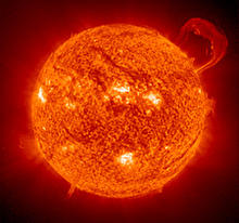 This image of the sun's ultraviolet radiation shows differences in the temperatures on the sun's surface.
