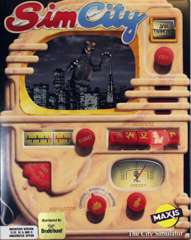 Box cover for Sim City video game