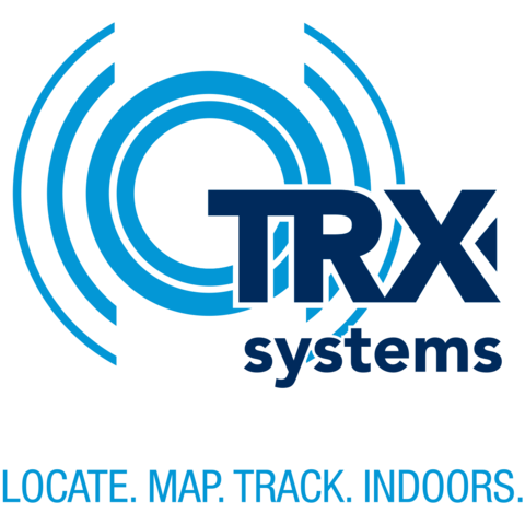 TRX Systems logo with tagline "Locate. Map. Track. Indoors."