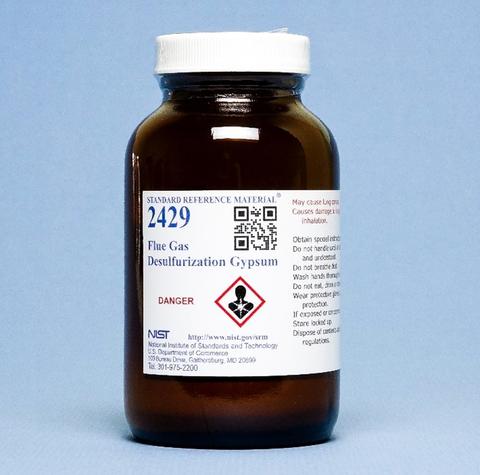Photograph of a labeled amber bottle containing SRM 2429.