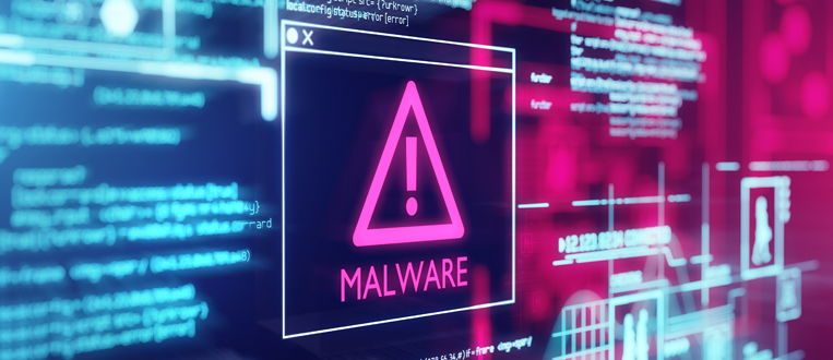 malware message showing a cyber attack