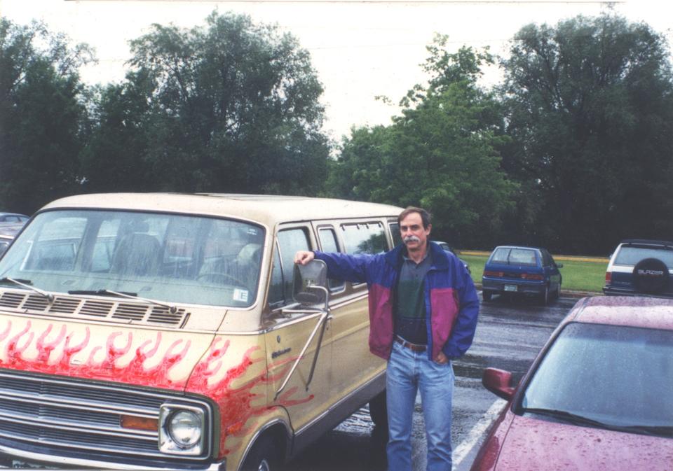 David Wineland with 1975 Dodge Van
