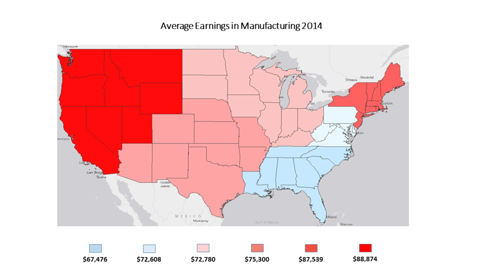 Average Earnings in Manufacturing 2014