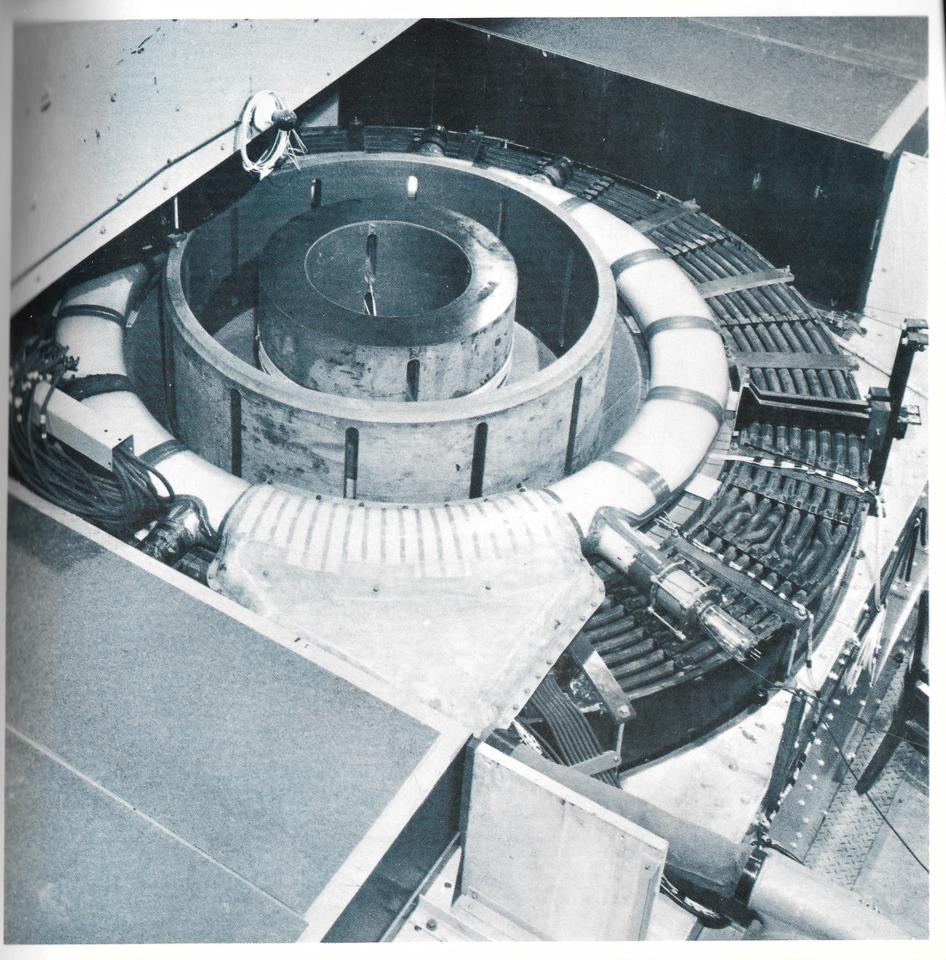 Overhead view of circular machinery