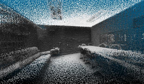 Point clouds are rendered indoors Image of point cloud rendering