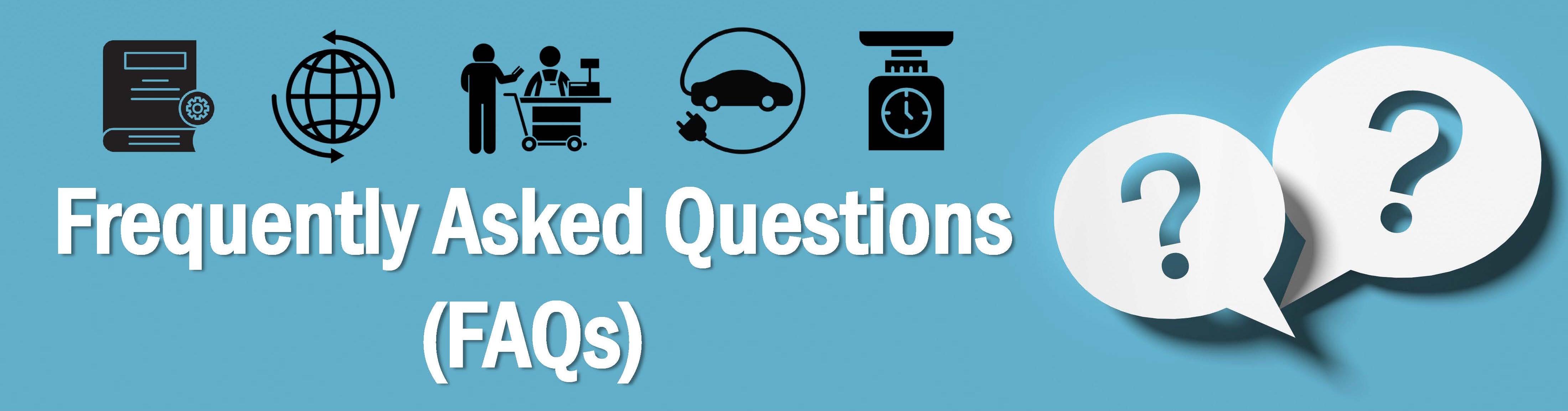 Frequently Asked Questions banner with 5 icons