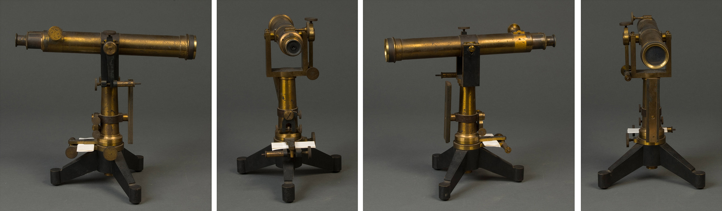a black metal and brass telescope