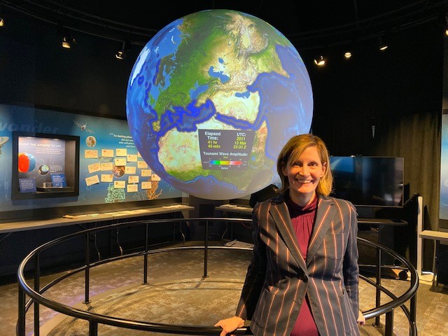NOAA CFC Fun-Raiser Shannon Louie at the Selfie with the Sphere event in Silver Spring, Maryland on December 4, 2019.
