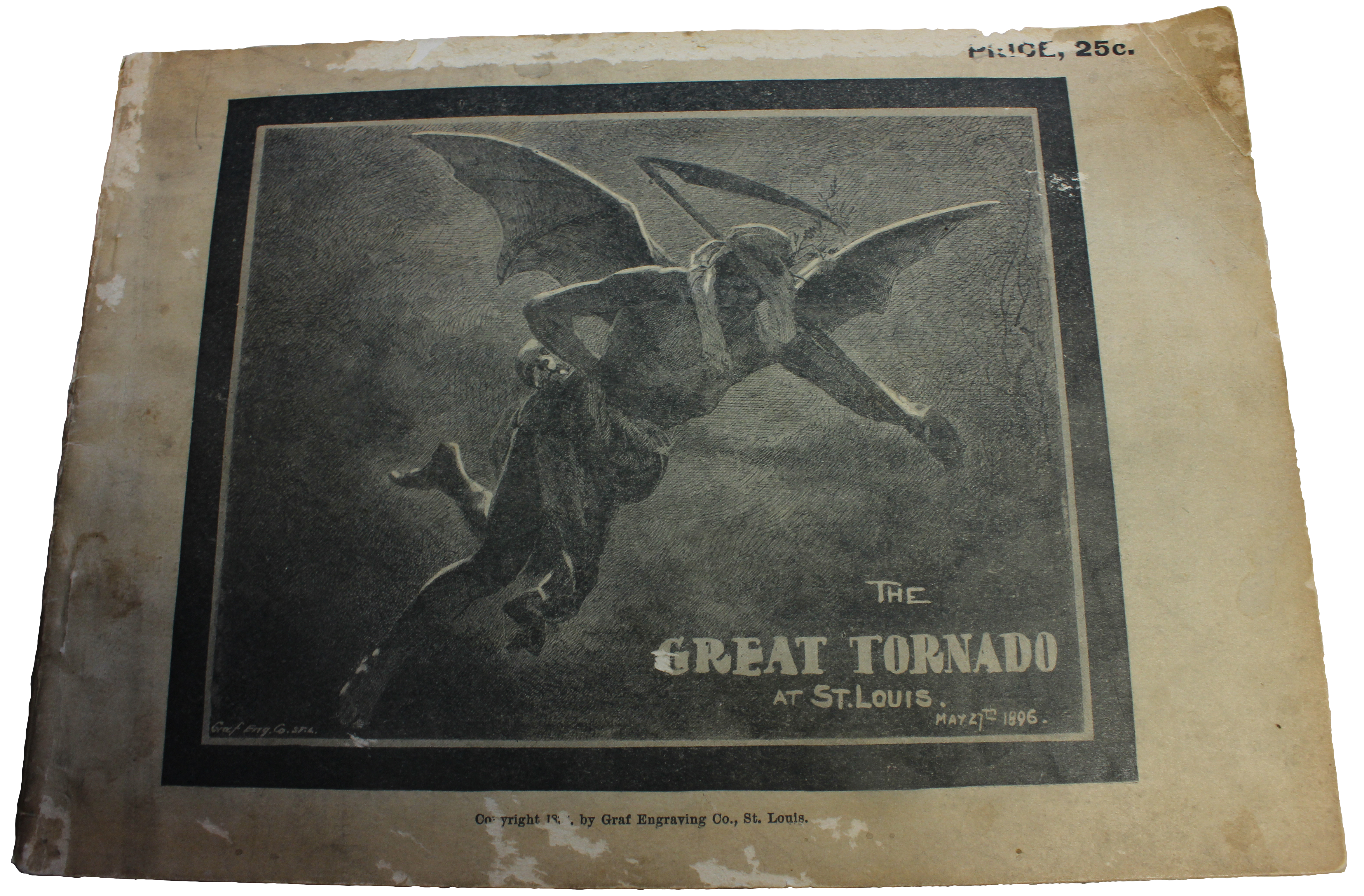 Cover of Print Booklet The Great Tornado at St. Louis St. Louis, MO: Graf Engravings, 1896