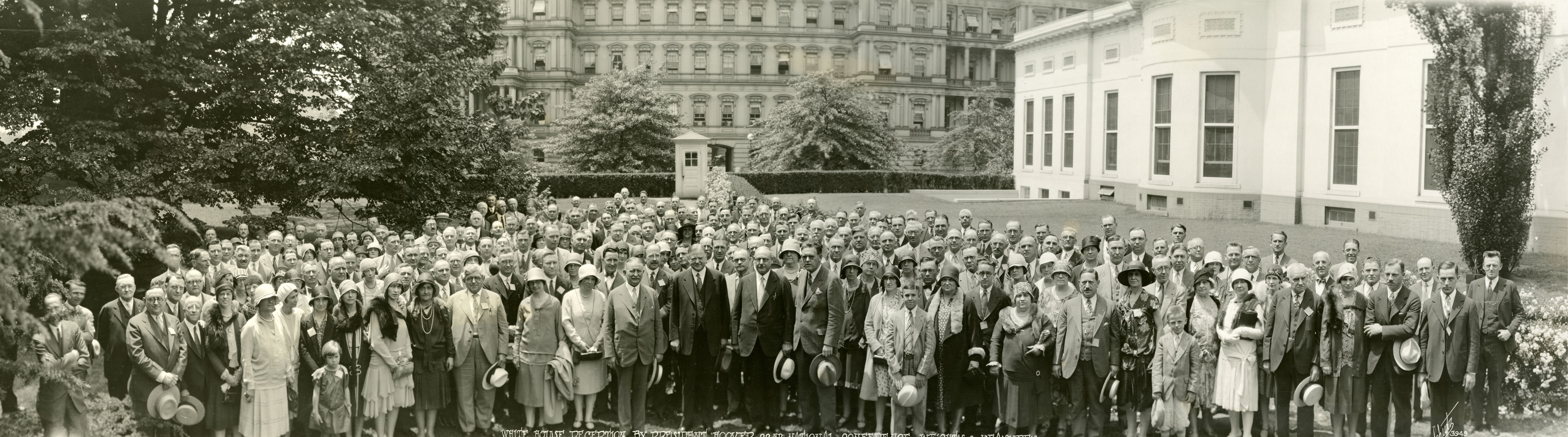 Group photograph of the White House Reception by President Hoover to the 22nd National Conference on Weights and Measures, Washington, DC. June 6, 1929.