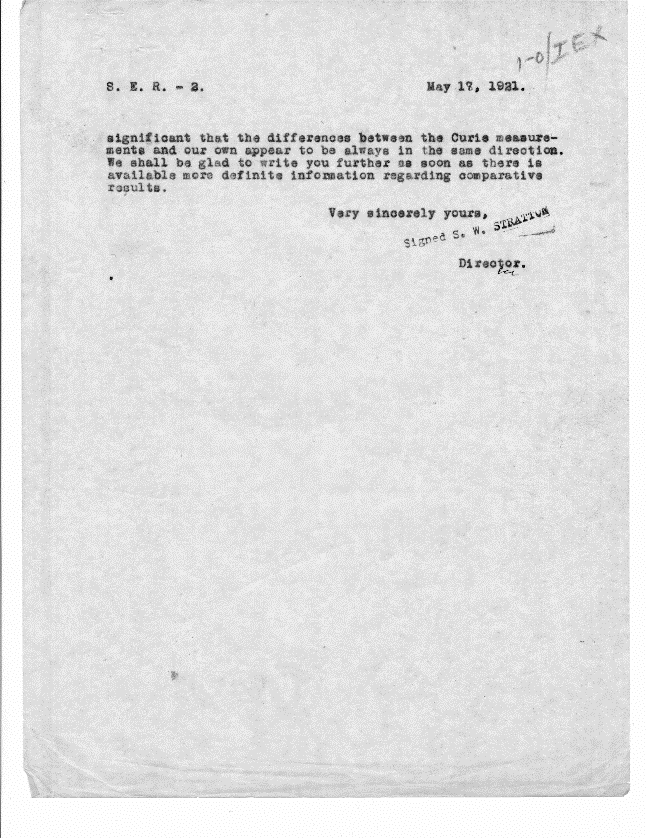 Typewritten letter ends "S.W. Stratton," page 2 of 2