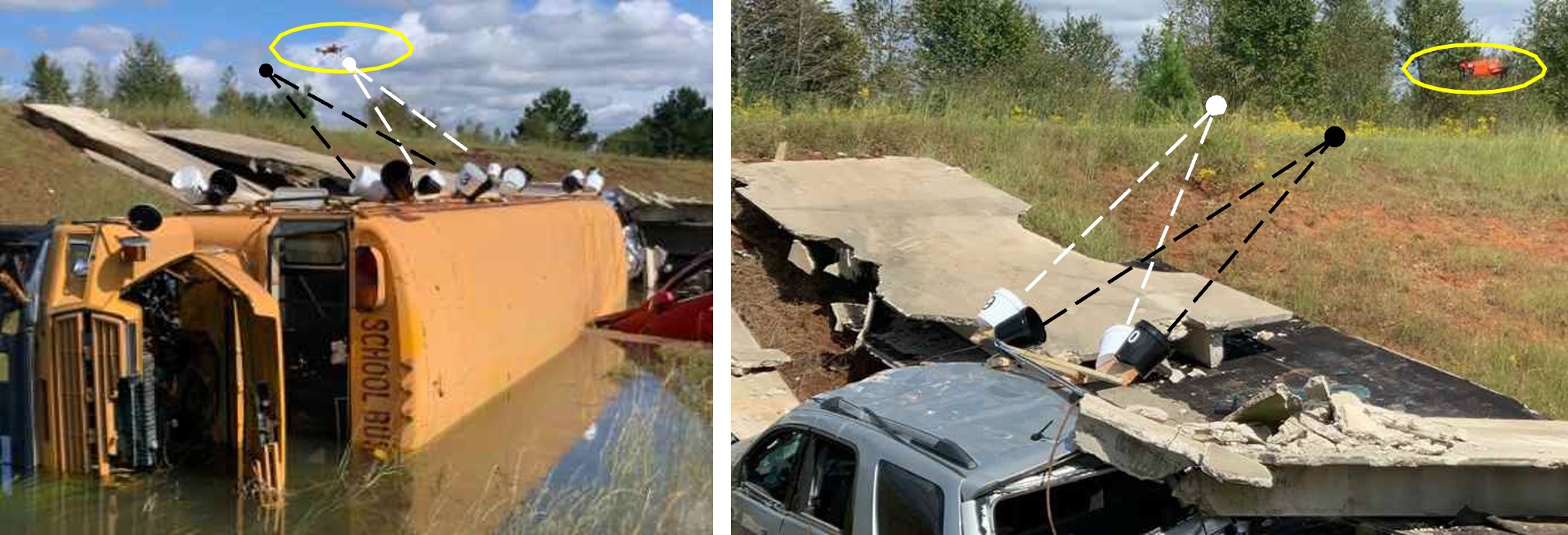 Obstructed Scenario: Flooded House and Collapsed Bridge