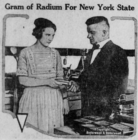 Newspaper Clipping of Elizabeth Damon: Text: Gram of Radium For New York State