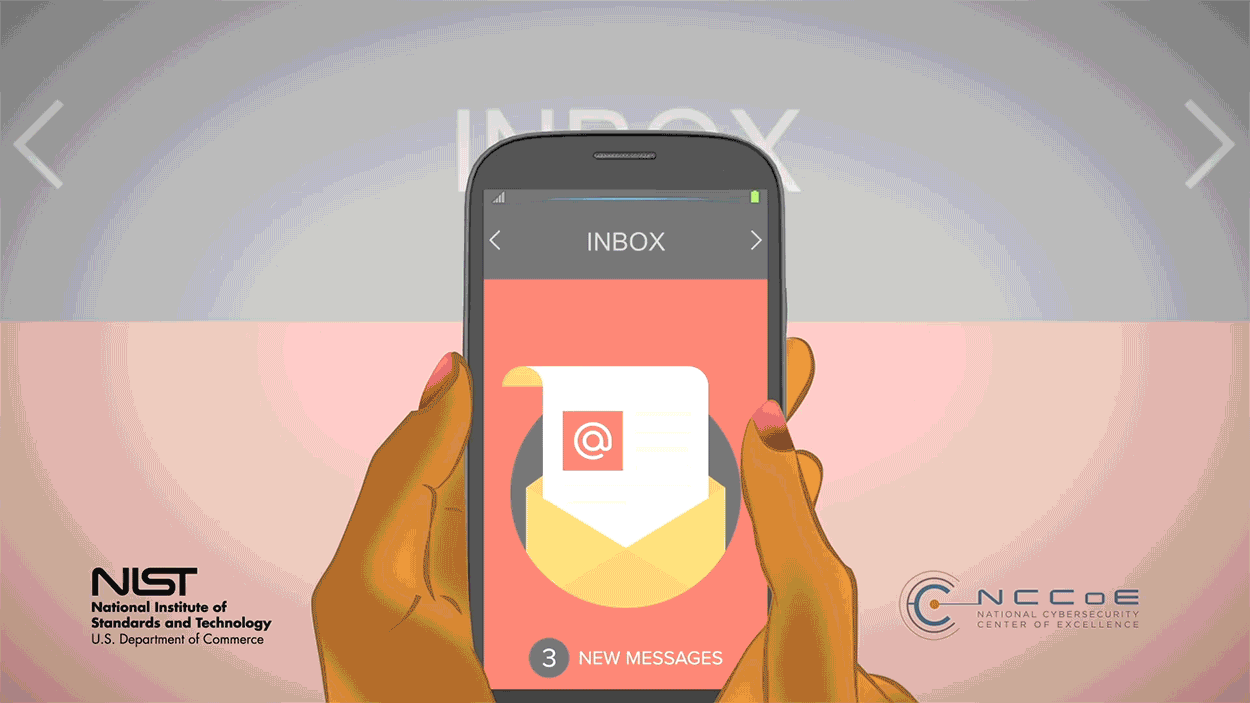 Animation shows hands holding a phone showing the word "Connect," then an inbox, then a game screen.