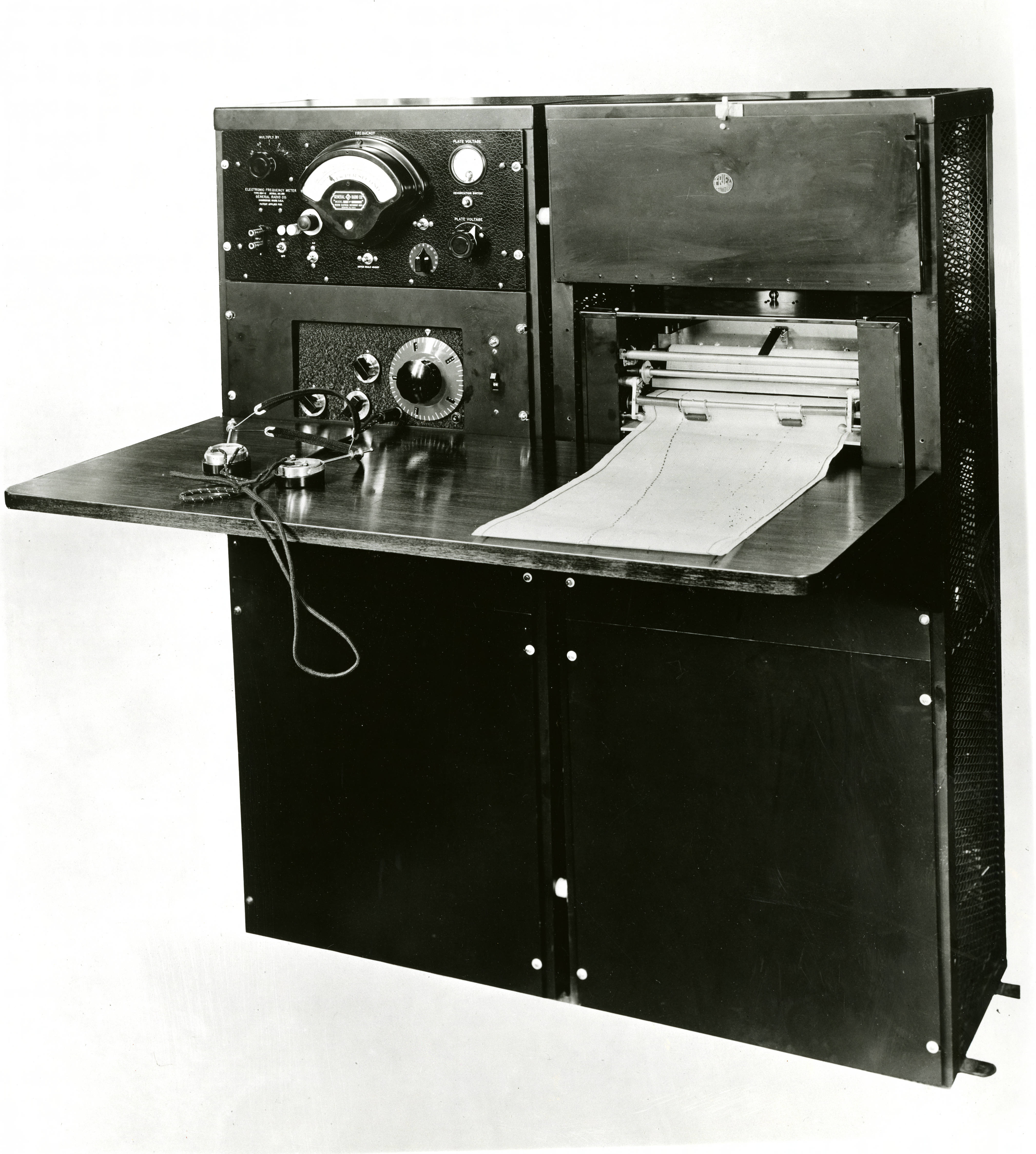 Photograph of a ground station for receiving and recording radiosonde data,1939.