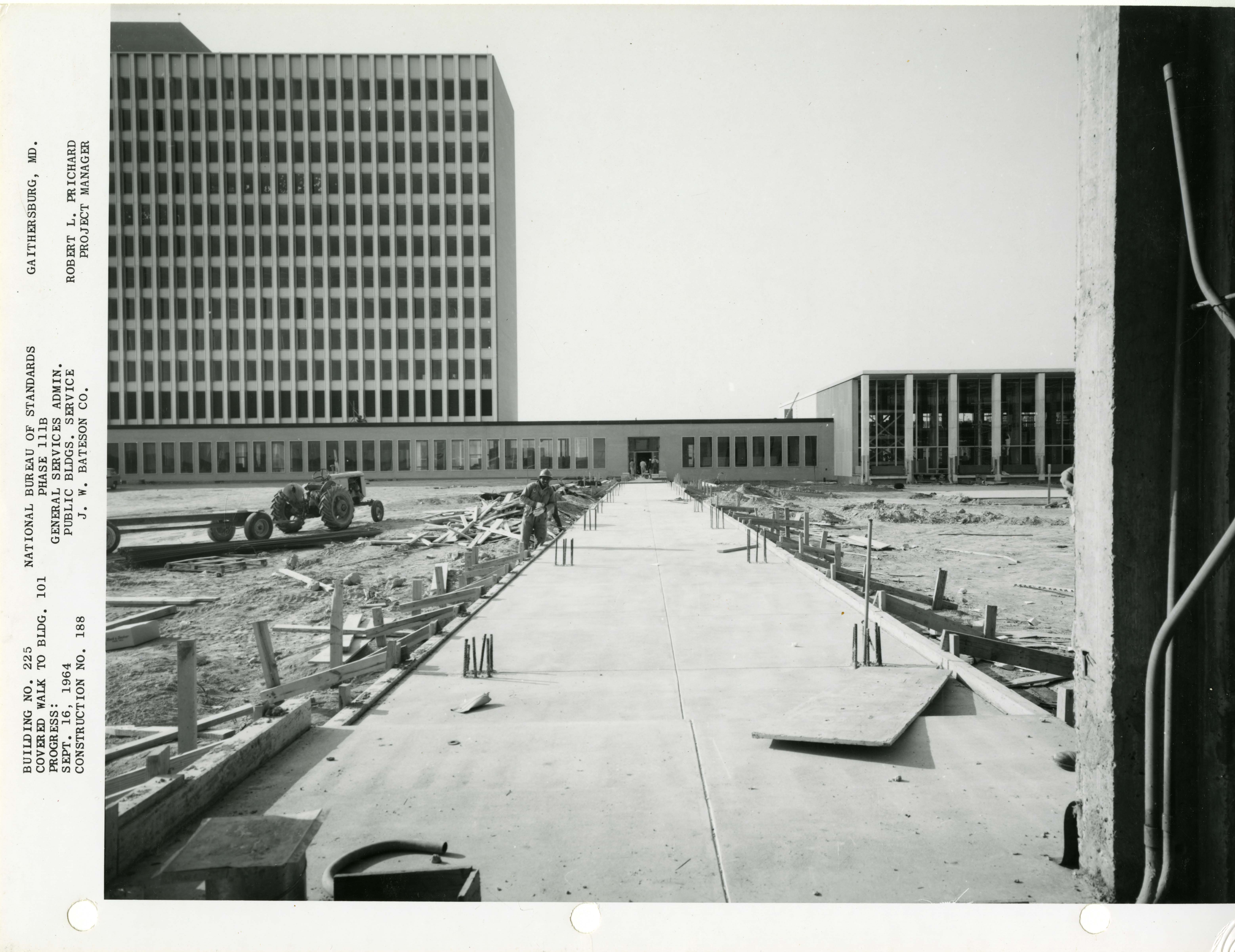 Photograph of Building 225 construction, September 1964.