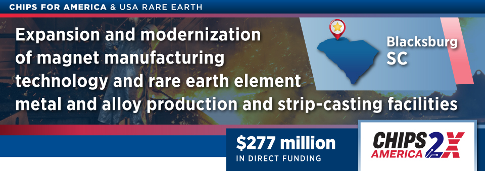 USA Rare Earth award page banner for project in South Carolina