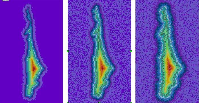 The same cell imaged under different imaging  conditions show a range of edge quality.