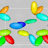 Frame from an animation of a dilute suspension illustrating the QDPD algorithm.