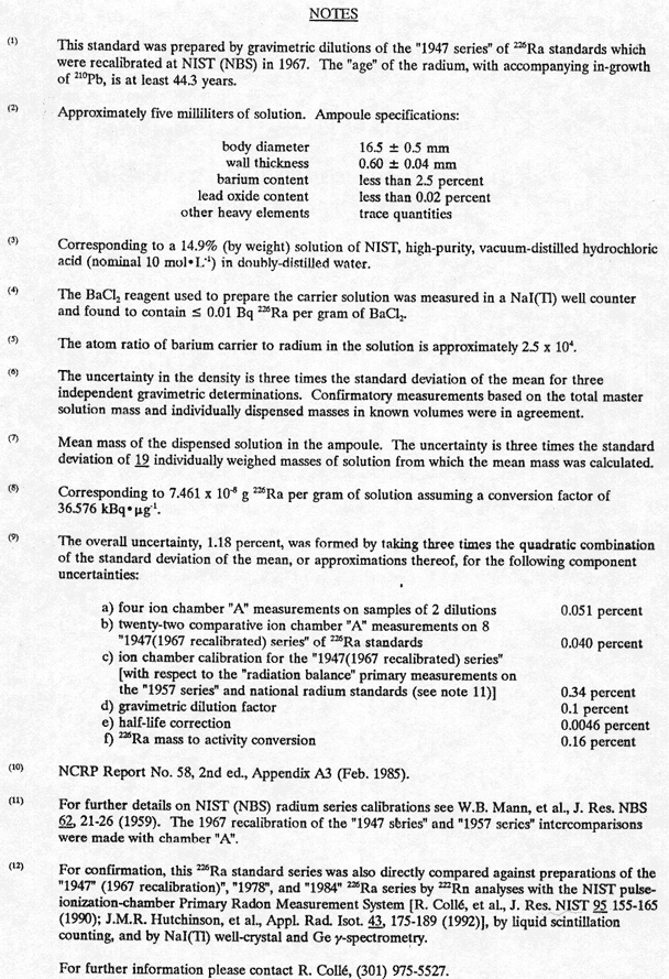 Back page of Modern NIST Certificate