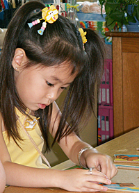 child at school