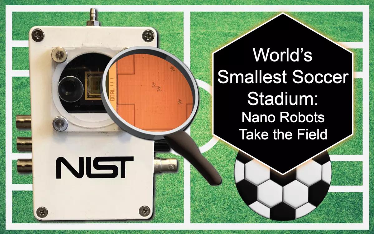 World's Smallest Soccer Field Exhibit: Nano Robots Take the Field exhibit title thumbnail