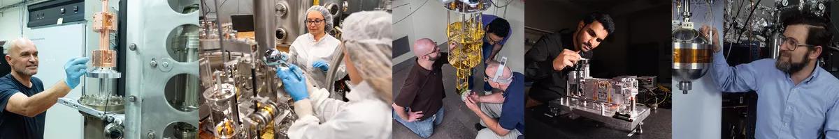 NIST workers using metrology equipment in a laboratory.