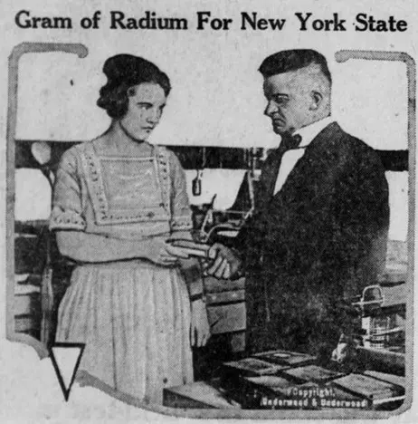 Newspaper Clipping of Elizabeth Damon: Text: Gram of Radium For New York State