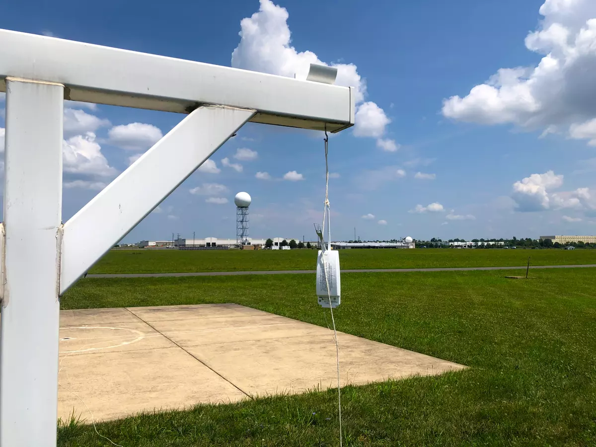 Radiosonde awaiting launch.