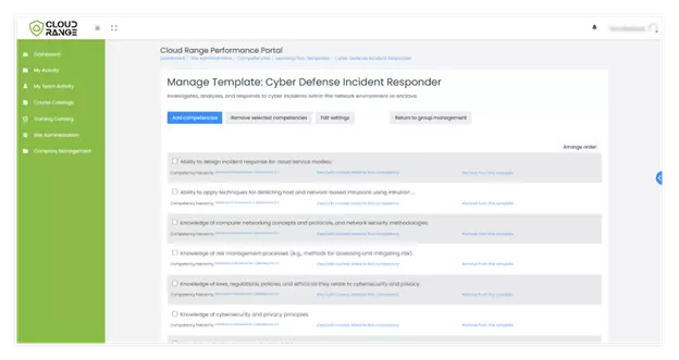 Cloud Range Performance Portal - Cyber Defense Incident Responder and KSAs Image