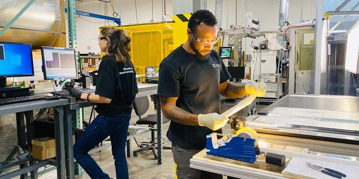 Manufacturing workers in a facility