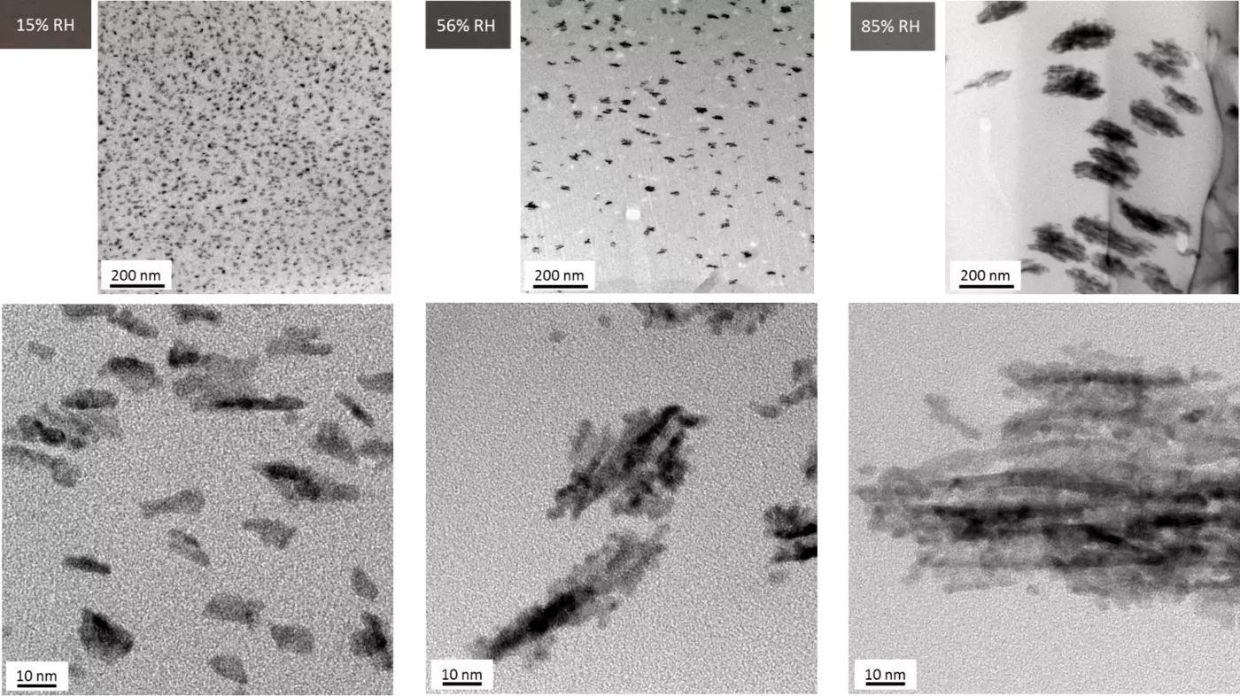 PtPd nanoparticle aggregate sizes