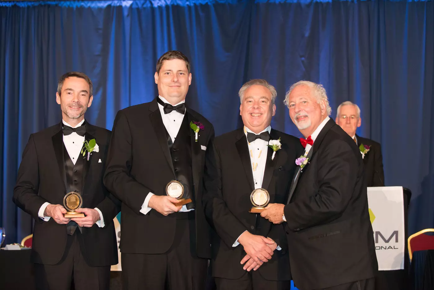 Thomas Gnaupel-Herold, Eric Lass and Mark Stoudt receiving their 2018 ASM Howe Award Medal&nbsp;