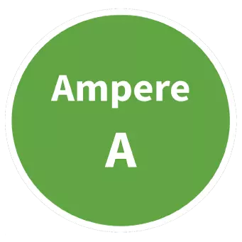 Ampere SI Symbol Circle Graphic