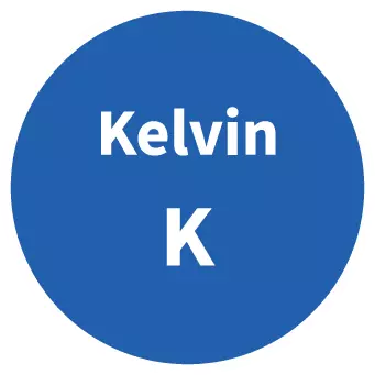 Kelvin SI Symbol Circle Graphic