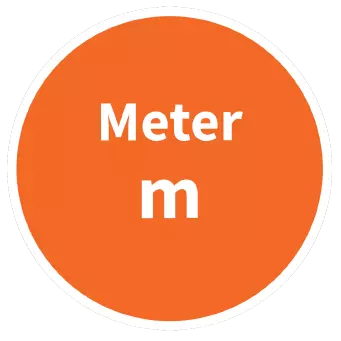 Meter SI Symbol Circle Graphic