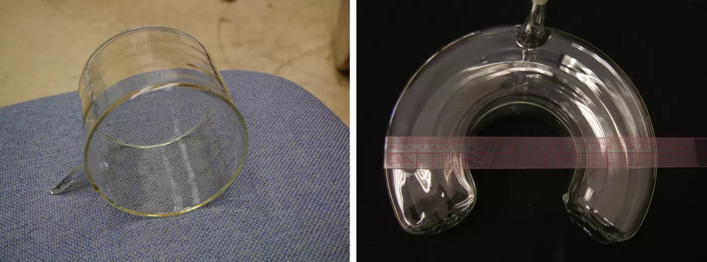 Side-by-side of two see through containers