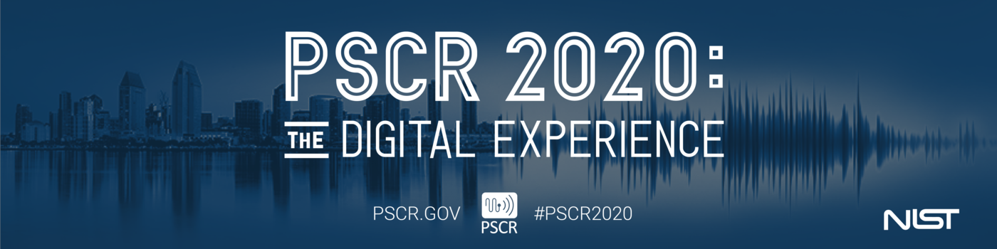 This image background shows the San Diego skyline turning into an audio wave with the text overlay: PSCR 2020 The Digital Experience
