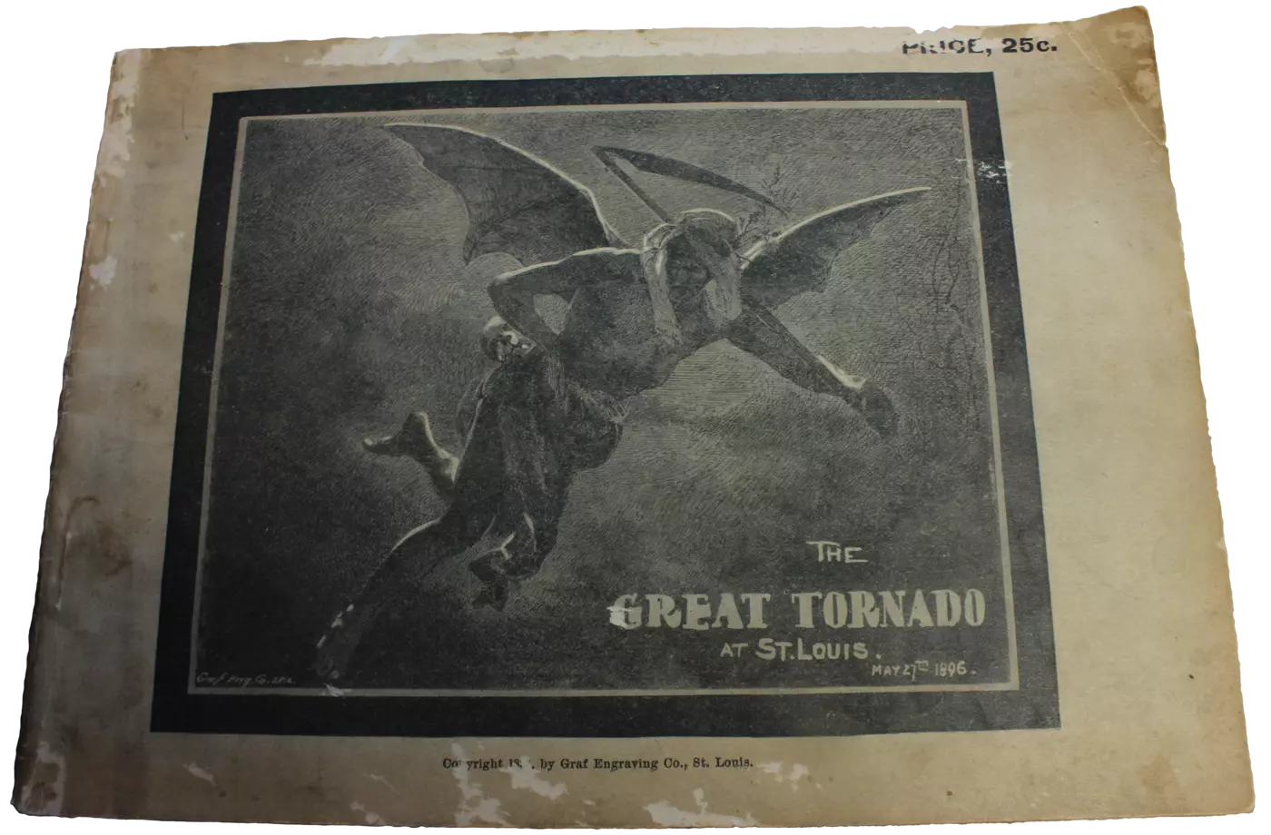 Cover of Print Booklet The Great Tornado at St. Louis St. Louis, MO: Graf Engravings, 1896