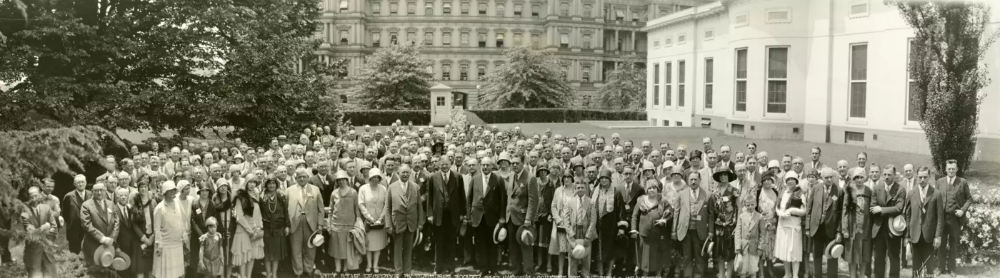 Group photograph of the White House Reception by President Hoover to the 22nd National Conference on Weights and Measures,&nbsp;Washington, DC. June 6, 1929.