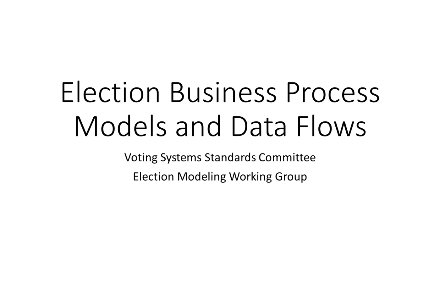KB Process: Election Business Process Models and Data Flows