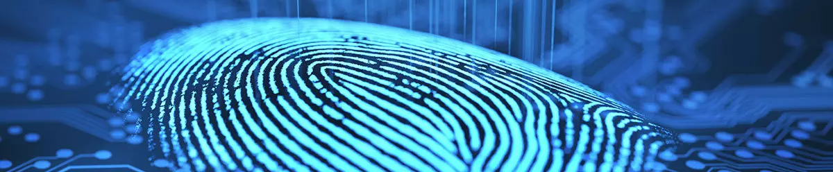 blue background with partial bright blue fingerprint overtop