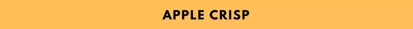 Orange Background, Black Lettering Apple Crisp