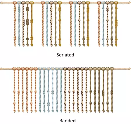 Seriated and Banded khipu samples.