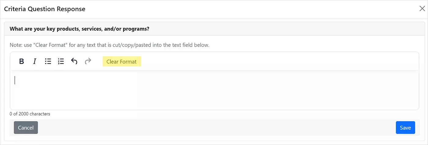 Image showing location of Clear Format option which is located on the toolbar next to the redo arrow.