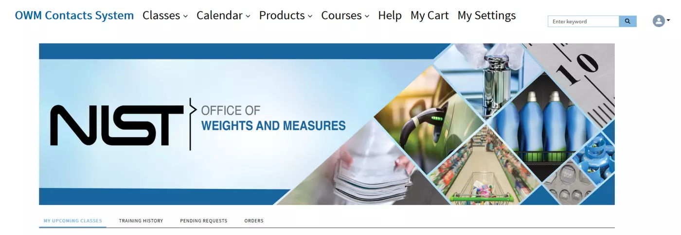 NIST OWM Contacts System Webpage Banner